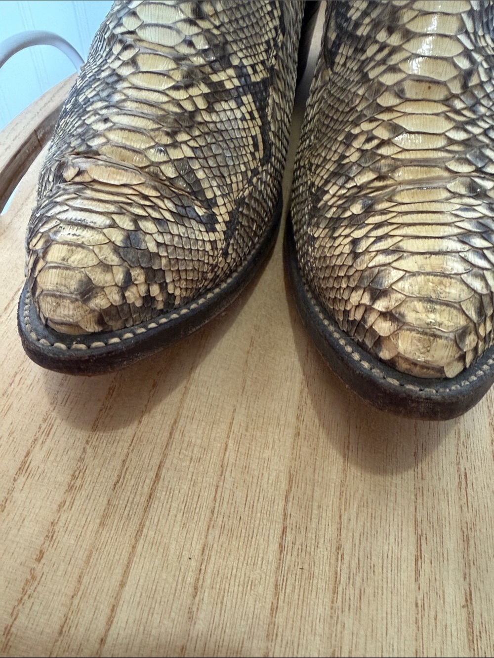 Dan Post  Brown Leather python  Snakeskin Western Boots 9 1/2 extra wide - Picture 10 of 12
